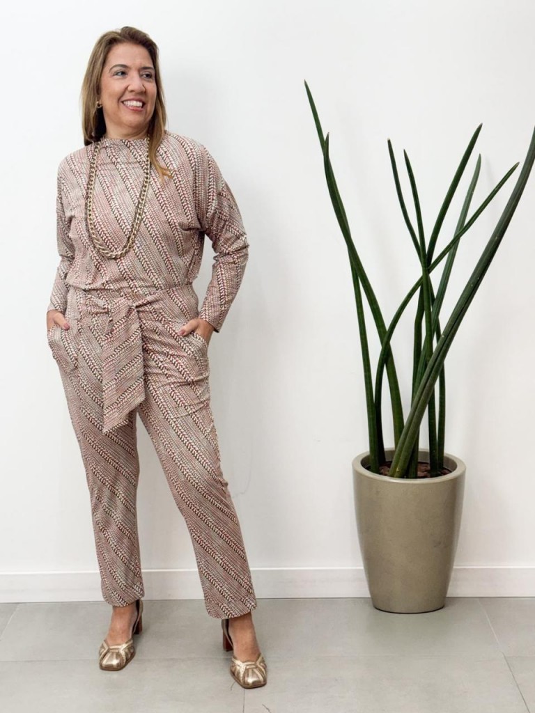 Calça EGLAÊ fluity confete marsala
