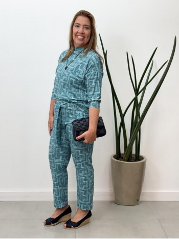 Calça EGLAÊ fluity azul tifany