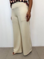 Calça Zelma Malha levemente Encorpada creme