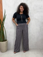 Calça Pantalona Fluity Estampada Sirlei 
