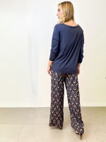 Calça Pantalona Fluity Estampada Sirlei 