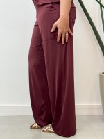 Calça Pantalona Fluity Sirlei marsala