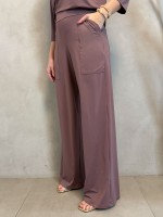 Calça Pantalona Fluity Sirlei rosa antigo