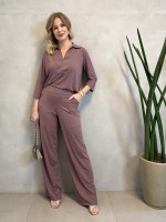 Calça Pantalona Fluity Sirlei rosa antigo
