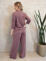 Calça Pantalona Fluity Sirlei rosa antigo