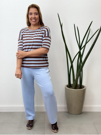 CALÇA FLáVIA MALHA levemente encorpada azul bebê