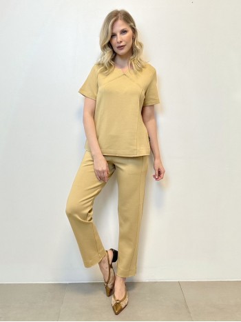 CALÇA FLáVIA MALHA levemente encorpada CAMELO