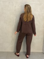 CALÇA FLáVIA boucle marrom café