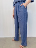 CALÇA CARMO EM LINHO AZUL JEANS