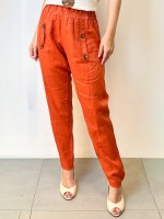 CALÇA ISABELA em LINHO terracota