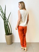 CALÇA ISABELA em LINHO terracota