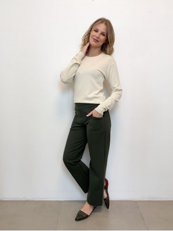 CALÇA ISADORA malha encorpada verde