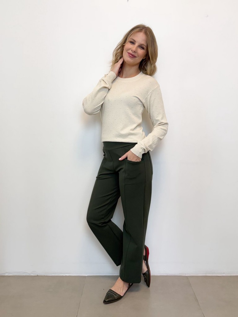 CALÇA ISADORA malha encorpada verde