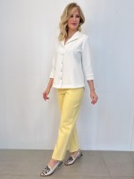 CALÇA ISADORA malha encorpada manteiga