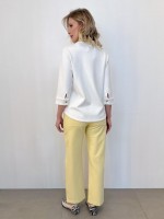 CALÇA ISADORA malha encorpada manteiga