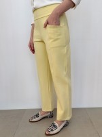 CALÇA ISADORA malha encorpada manteiga