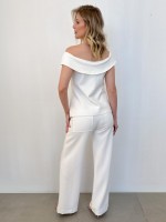 CALÇA VIVIAN MALHA levemente encorpada off-white