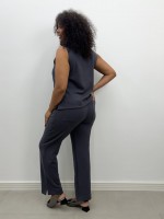 CALÇA rose Malha levemente encorpada cinza chumbo