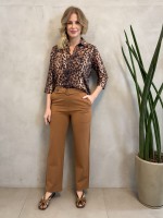 CALÇA VERÔNICA Malha Encorpada castor