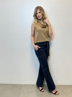 CALÇA TULIPA C/ ILHÓS Malha JEANS