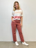 Calça Flávia Malha levemente Encorpada rosa antigo