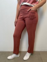 Calça Flávia Malha levemente Encorpada rosa antigo