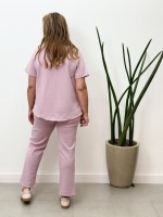 Calça Silvia Malha levemente Encorpada rosa seco