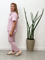 Calça Silvia Malha levemente Encorpada rosa seco