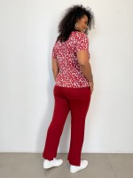 Calça Silvia Malha levemente Encorpada vermelho queimado