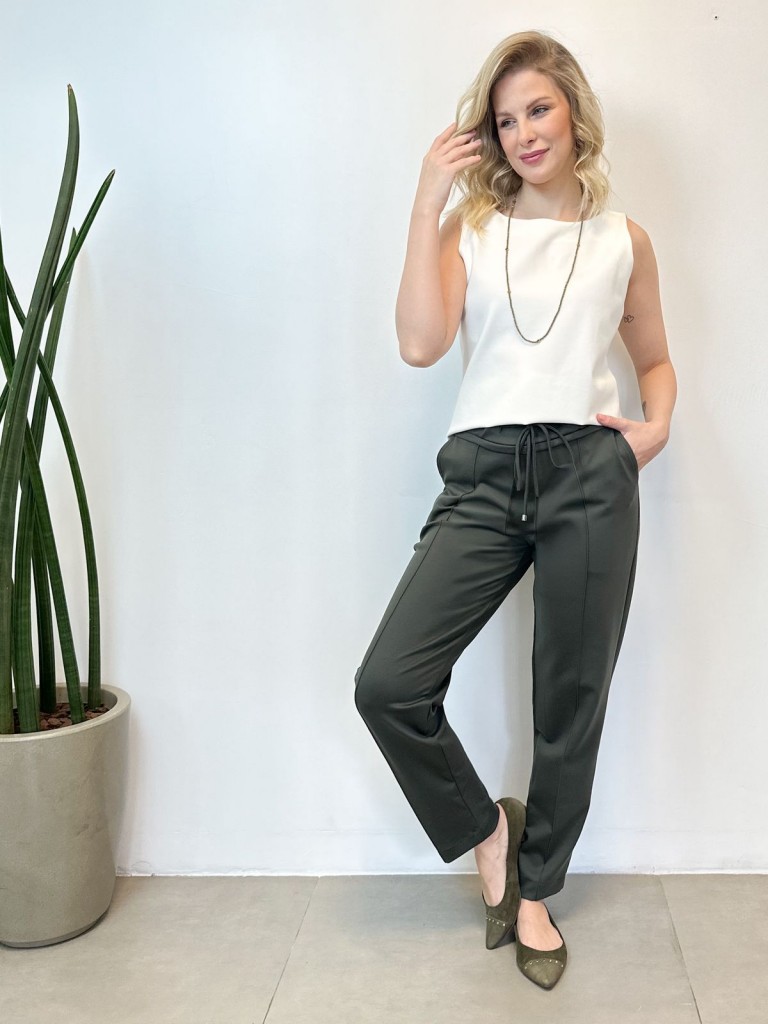 Calça Alicinha Malha levemente Encorpada verde militar