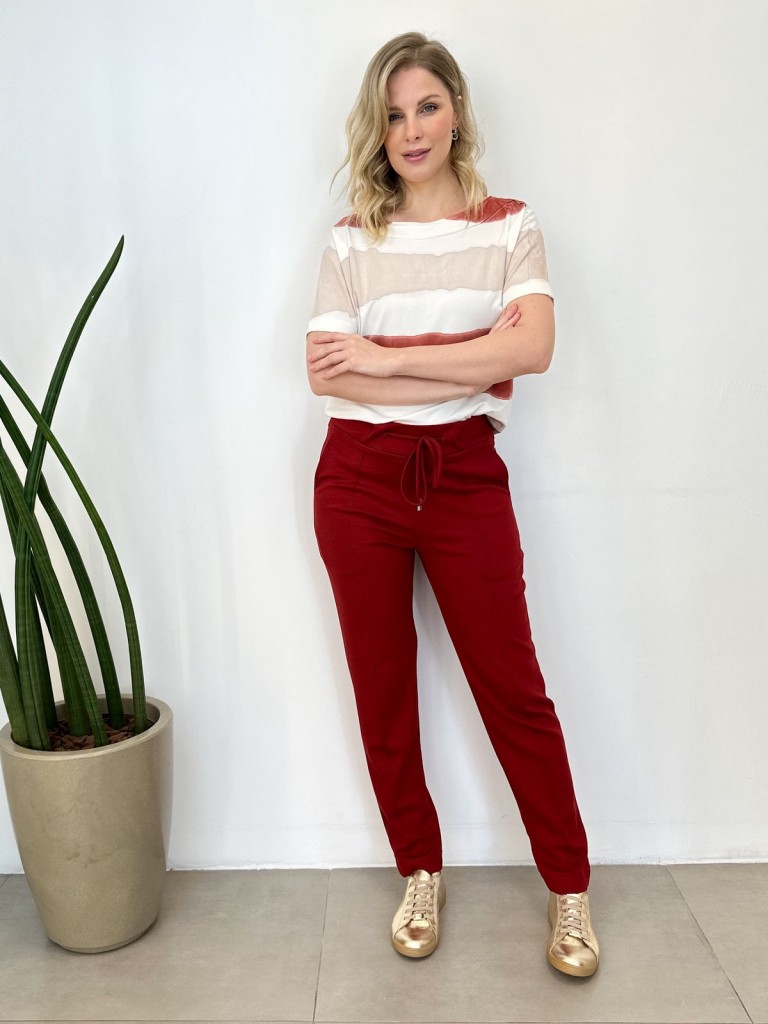 Calça Alicinha Malha levemente Encorpada vermelha