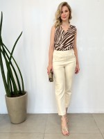 Calça Antônia Malha levemente Encorpada CREME