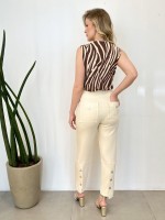 Calça Antônia Malha levemente Encorpada CREME