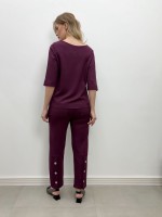 Calça Antônia Malha levemente Encorpada marsala