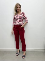 Calça Antônia Malha levemente Encorpada vermelho queimado