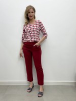 Calça Antônia Malha levemente Encorpada vermelho queimado