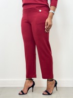 Calça Antônia Malha levemente Encorpada vermelho queimado