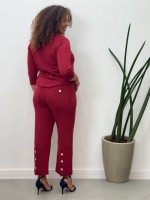 Calça Antônia Malha levemente Encorpada vermelho queimado