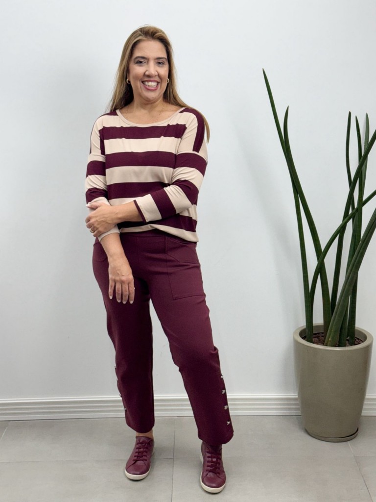 Calça Adriana Malha Encorpada marsala