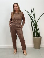 CALÇA bEATRIZ em LINHO CAPUCCINO