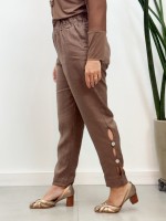 CALÇA bEATRIZ em LINHO CAPUCCINO