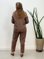 CALÇA bEATRIZ em LINHO CAPUCCINO
