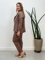 CALÇA bEATRIZ em LINHO CAPUCCINO
