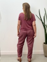 CALÇA bEATRIZ em LINHO rosa antigo
