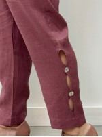 CALÇA bEATRIZ em LINHO rosa antigo