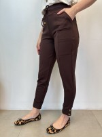 Calça Bia Malha Encorpada marrom café