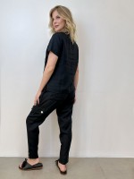 CALÇA angélica em LINHO PRETA