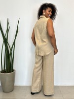 CALÇA Valquíria em LINHO areia