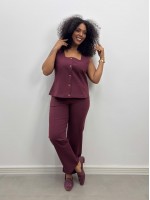 Calça juliana Malha encorpada MARSALA