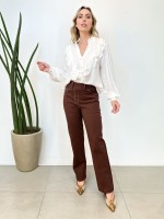 Calça juliana Malha encorpada marrom